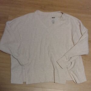 SO- Cream Waffle Knit Oversized Shirt Size S